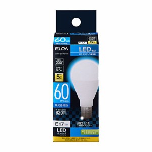 エルパ LED電球 ミニクリプトン球形 口金E17 60W形 昼光色 5年 LDA7D-G-E17-G4105