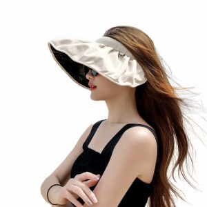 LeafIn UVカット サンバイザー 帽子 ハット レディース 小顔効果 日よけ帽子 紫外線対策 2way 日焼け防止 熱中症予防 折りたたみ つば