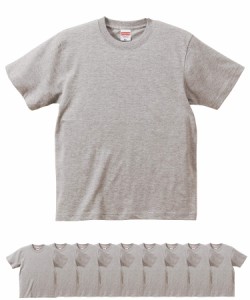 ユナイテッドアスレ 5942-01 6.2オンス プレミアム Tシャツ 10枚セット メンズ(ミックスグレー,M)