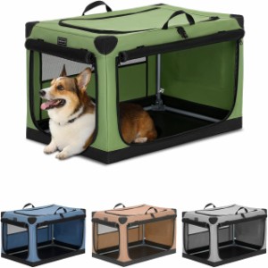 Petsfit 犬用ソフト 回転式パイプ 犬 クレート 中型犬 小型犬 猫 ペットハウス 77*51*49cm ペットケージ ペットキャリー折りたたみ式 ド