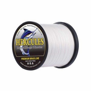 ［送料無料］HERCULES PEライン 色落ちない 釣りライン 4本編み[ホワイト 1000M 1