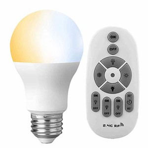 E26 LED電球 60W 調光・調色機能対応 電球色、昼光色、昼白色 6W電球セット タイマー機能付き リモコン密閉型器具対応 ，600LM， 2.4GHz