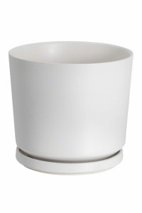 Ekirlin 植木鉢 陶器鉢 大型 9号 24cm 受け皿付き 穴付き おしゃれ 白 鉢 プランタ