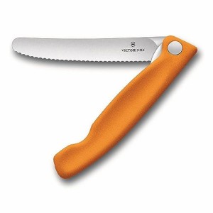 VICTORINOX(ビクトリノックス) フォールディングパーリングナイフ 切れ味のよい折り畳み式パーリングナイフ 11cmブレード 波刃 オレンジ 