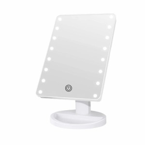 [送料無料]化粧鏡 卓上 化粧ミラー 鏡 21個LED 拡大鏡 2/3倍 明るさ調節可能 180°回