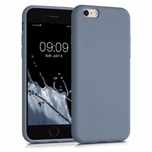 kwmobile スマホケース 対応: Apple i Phone 6 / 6S ケース - 極薄 TPU シリコン マイクロファイバー ブルーグレー