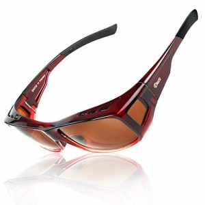 DUCO メガネの上から掛けられる オーバーサングラス めがね さんぐらす 偏光レンズ UV400 紫外線カット 花粉サングラス メンズ レディ