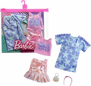 バービー(Barbie) ファッション2パック ピンク＆スター 【着せ替え人形用ドレス アクセサリー】【専用収納ケース付き】【3歳~】 GRC88