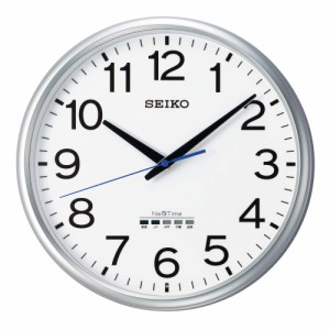 セイコー クロック 掛け時計 オフィスタイプ 電波 セイコーネクスタイム 銀色メタリック 直径350x48mm ZS253S