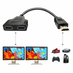 Batu HDMIケーブル 1080P オス-デュアルHDMIメス マルチメディアインターフェース HDMIスプリッタアダプタ 1~2ウェイ HDMI HD LED LCD TV