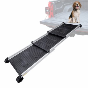 犬用スロープ， gardhom 荷重85？ 伸縮式 73-163CM 滑り止め ペットスロープ 大型犬 関節を保護 アルミブリッジ 玄関 段差解消 ドッグス