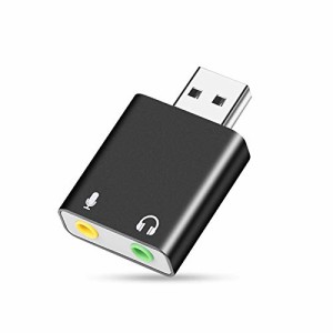 YFFSFDC USB オーディオ変換アダプター 外付け サウンドカード USB 3.5mm ミニ ジャック ヘッドホン・マイク端子 PS4/MacBook/Mac Mini/i