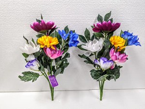 【造花盆花】【仏花】【お墓向け造花】【お仏壇向け造花】2pcセット 環境に優しい仏花 エコ仏花