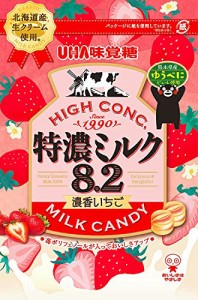 UHA味覚糖 特濃ミルク8.2 濃香いちご 75g×4袋