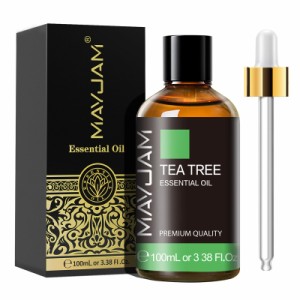 MAYJAM エッセンシャルオイル ティーツリー 100ml 精油 アロマオイル 大容量 天然 ティーツリーオイル アロマ プレゼント