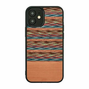 マンアンドウッド(Man＆Wood) Man＆Wood i Phone 12 mini ケース 木製  レッドガム 薄型 ウッド カバー 頑丈 ハイブリッド ストラップホ