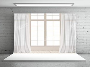 Kate 3.0x2.0m白いカーテン撮影背景窓の背景ヴィンテージ木製の床撮影写真の背景結婚式の写真の背景室内肖像写真子供の写真の背景スタジ
