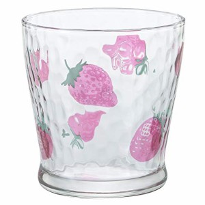 アデリア グラス コップ フリーカップ フルーツドロップ イチゴ 275ml フルーツ/いちご/ピンク 日本製 1個箱入 6122