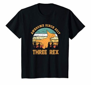 キッズ Three Rex 3rd Birthday Shirt Dinosaur 3 Year Old T Rex Tシャツ