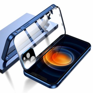 ダブル安全ロック付き i Phone12mini ケース レンズ保護カバー付き 表裏両面ガラス アイフォン12ミニ アルミバンパー アイフォン12 mini 