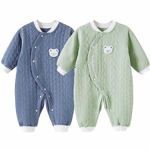 miniGray 長袖カバーオール ベビー服 2枚セット 綿 新生児服 前開きタイプ かわいい 新生児 女の子 赤ちゃん服 ロンパース 出産祝い プ