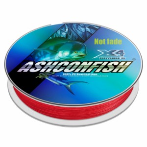 Ashconfish PEライン 色落ちない 釣り糸 100M レッド（0.4号 0.6号 0.8号 1号 1.2号 1.5号 2号 2.5号 3号 3.5号 4号 5号 6号 7号 8号 9号