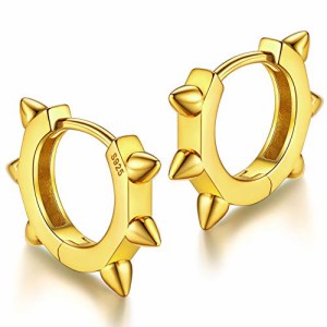 Silvora シンプル リングピアス レディース ゴールド フープピアス メンズ 小さめ スパ イク アクセサリー