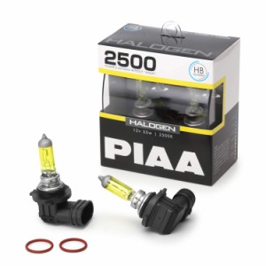 PIAA ヘッドライト・フォグランプ用 ハロゲン 2500K イエ ローバルブ 12V 55W HB(HB3/HB4共用) 車検対応 2個入 HS50B