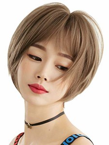 [送料無料]フルウィッグ ショート 前髪 ３D グラデーション ヘアアレンジ 襟足 ボリューム カー