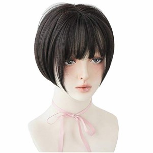 [送料無料]フルウィッグ ショート 前髪 ３D グラデーション ヘアアレンジ 襟足 ボリューム カー