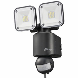 オーム電機 E-Bright LEDセンサーライト コンセント式 2灯 LS-A2305A19-K 06-4243 OHM black