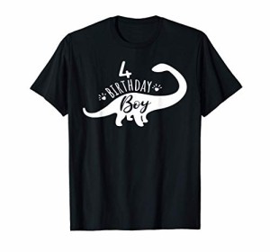 バースデー 恐竜シャツキッズシャツ男の子女の子恐竜 dinosaur 4 birthday boy T-rex Tシャツ