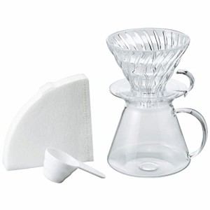 HARIO(ハリオ) V60 ガラスブリューイングキット Glass Brewing Kit 実用容量600ml サーバー 1~4杯用 透明 日本製 プレゼント ギフト 贈り