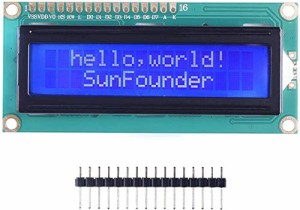 SunFounder LCD1602 ディスプレイ モジュール,16x2 青い背景に白い文字,バックライト付き,Arduino R3 Mega2560 キャラクター表示に適用