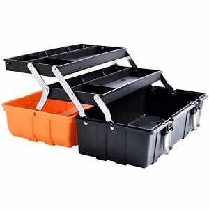 GANCHUN アップグレード 工具箱 ツールボックス 工具収納 収納ボックス 小物収納ケース 大容量 折り畳み式 取っ手付 3段式ツールボックス