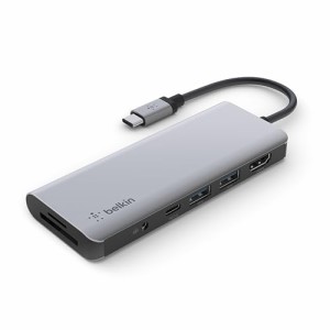 Belkin ハブ ドッキングステーション USB-C 7 in 1 100W PD HDMI SD/micro SDカード 3.5mmオーディオ iPad 9 / iPad mini 6 / M1 iPad Pr