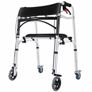 折りたたみ 歩行器 介護 歩行補助 高さ調節可能 アルミ製 入浴用車椅子 キャスター付き 軽量 クッション付 立ち上がり補助 高齢者 福祉用
