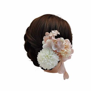和装 髪飾り 造花 フラワー ヘアピン ヘアクリップ 七五三 成 人式 卒業式 結婚式 振袖 浴衣 袴 着物 和装 ヘアアクセサリー 3個セット (