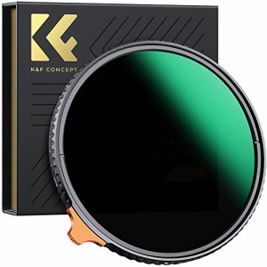 K＆F Concept 72mm 可変NDフィルター ND2-ND400 日本製AGC光学ガラス HD超解像力 低い反射率 360°無段階調節可能 28層ナノコーティング 