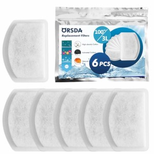 《送料無料》ORSDA 3Lペット自動給水器専用交換用活性炭フィルター 6枚入 イオン交換樹脂 軟水