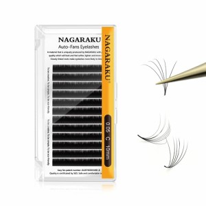 NAGARAKU まつげエクステンシュン まつげエクステ つけまつげ 12列の大容量 太さ0.05mm カールC 長さ10mm 1秒開花 上質で柔らかく 安定し