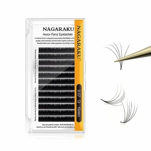 NAGARAKU まつげエクステンシュン まつげエクステ つけまつげ 12列の大容量 太さ0.07mm カールD 長さ10mm 1秒開花 上質で柔らかく 安定し