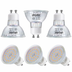 DiCUNO LED電球 GU10口金 スポットライト 6W 60Wハロゲン相当 650lm 2700k 電球色 AC100-240V 調光不可 6個セット