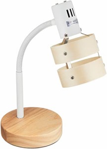 アイリスプラザ テーブルランプ 間接照明 インテリア照明 寝室 LED電球対応 E17 E17口金 木目調 角度調節可能 ホワイト PDL-W1S-W
