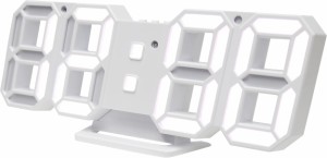 マクロス デジタル時計 壁掛け 置き 兼用 オシャレ スタイリッシュ LED 光る デジタル ロゴ クロッカル MEC-19