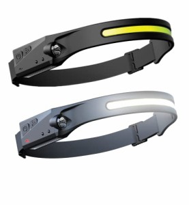 ヘッドライト ヘッドランプ USB充電式 超軽量 防水 センサー 5種点灯モード 270°広角照明 高輝き度 ヘッドトーチライト ヘッドライト キ