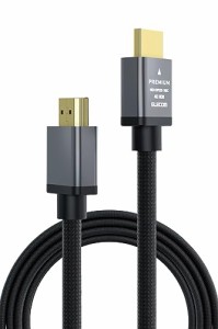 エレコム HDMI ケーブル プレミアム＜Ver2.0＞ 曲げに強い ナイロンメッシュ 3ｍ 4K・2K 【Premium HDMI(R) Cable規格認証済み】 アルミ