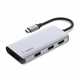 Belkin USB-Cハブ 5-in-1 Youtube編集に 4K@30Hz HDMI出力 動画編集 クリエイター向け Type-Cアダプター USB-A3.0 x 2 SD/microSD対応 iP