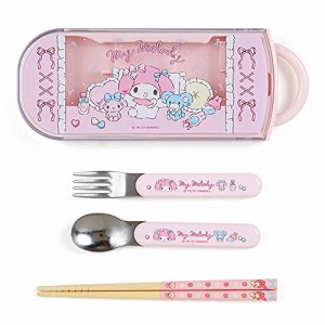 サンリオ(SANRIO) スプーン フォーク 箸 3点セット 子供用 食洗器・食器乾燥機対応 名前シール付き 日本製 スライド式ケース入り マイメ