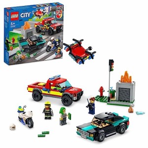 [送料無料]レゴ(LEGO) シティ 出動しょうぼうレスキュー ＆ ポリスチェイス 60319 おも